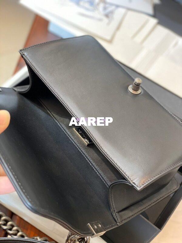 Replica Chanel Python Boy Chanel Flap Bag Ruthenium Hardware Black F05 10