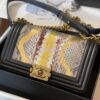 Replica Chanel Python Boy Chanel Flap Bag Ruthenium Hardware Black F05