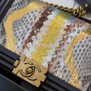 Replica Chanel Python Boy Chanel Flap Bag Ruthenium Hardware Black F03 2