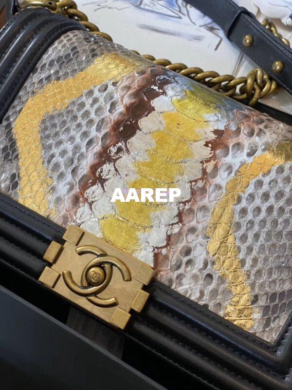 Replica Chanel Python Boy Chanel Flap Bag Ruthenium Hardware Black F03 4
