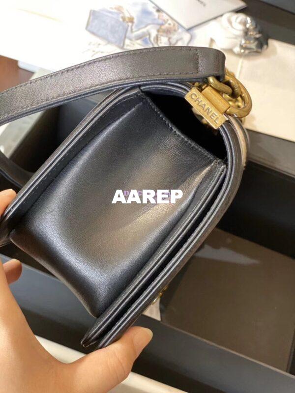 Replica Chanel Python Boy Chanel Flap Bag Ruthenium Hardware Black F03 8