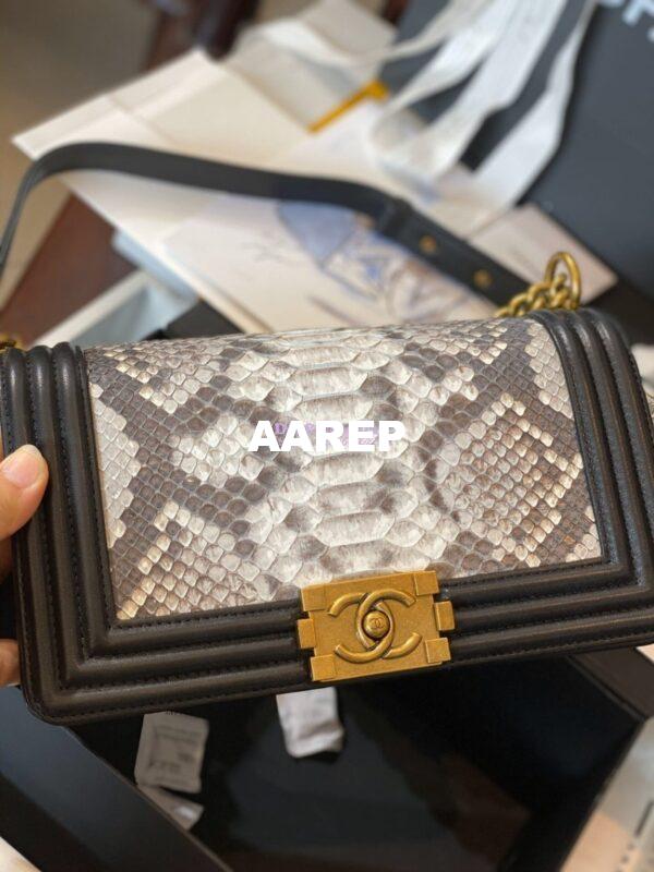 Replica Chanel Python Boy Chanel Flap Bag Ruthenium Hardware Black F02 6