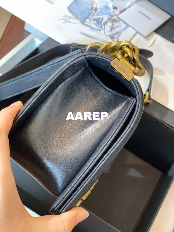 Replica Chanel Python Boy Chanel Flap Bag Ruthenium Hardware Black F02 8