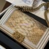 Replica Chanel Python Boy Chanel Flap Bag Ruthenium Hardware Black F02