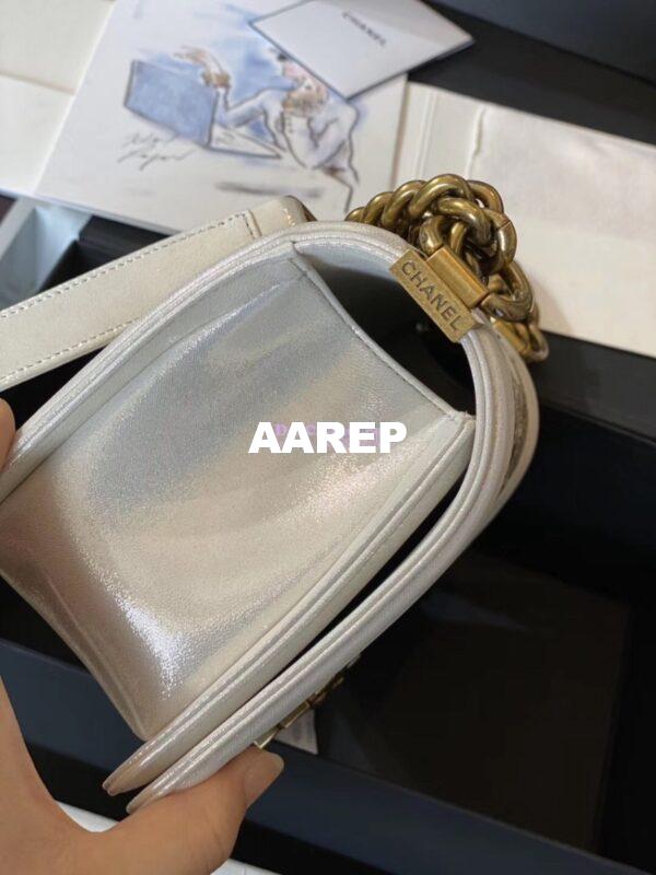 Replica Chanel Python Boy Chanel Flap Bag Ruthenium Hardware Metallic S08 6