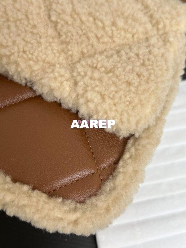 Replica Chanel 24P Flap Bag Shearling Lambskin AS5149 Beige Brown Limited Edition 9