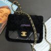 Replica Chanel 24P Flap Bag Shearling Lambskin AS5149 Beige Brown Limited Edition