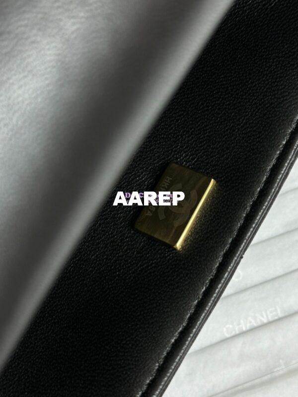 Replica Chanel 24P Mini Flap Bag Shearling Lambskin AS5148 Black Limited Edition 10