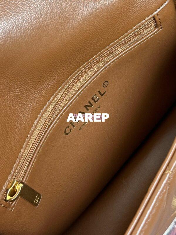 Replica Chanel 24P Mini Flap Bag Shearling Lambskin AS5148 Beige Brown Limited Edition 11