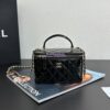Replica Chanel New 24A Lambskin Vanity With Chain and Top Handle with Rhinestones AP3593 Light Pink