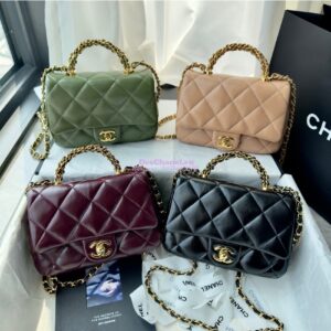 Replica Chanel Mini Flap Bag With Top Handle AS5032 Matcha