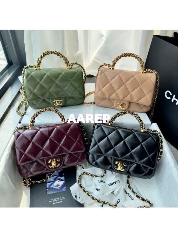 Replica Chanel Mini Flap Bag With Top Handle AS5032 Matcha 3