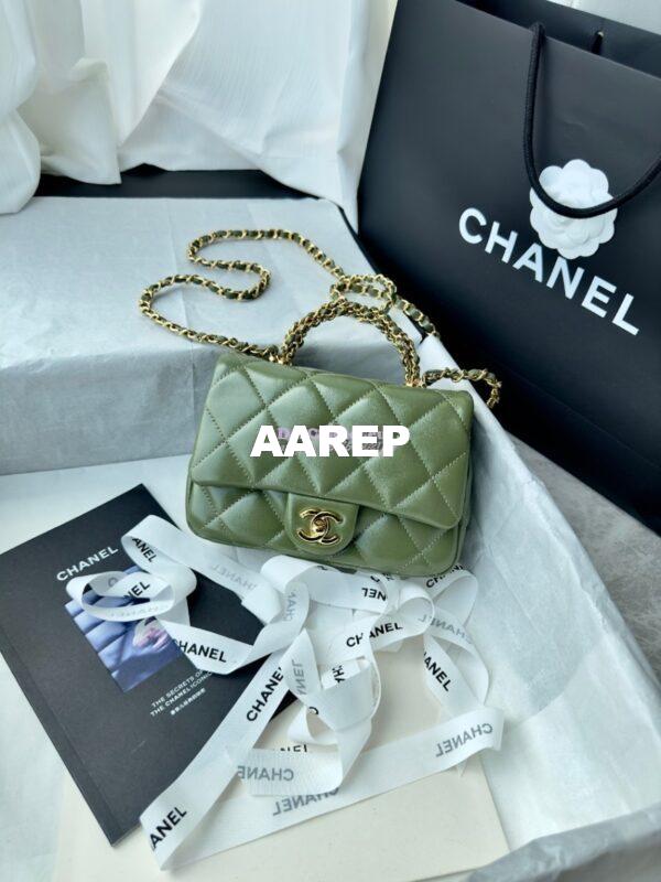 Replica Chanel Mini Flap Bag With Top Handle AS5032 Matcha 6
