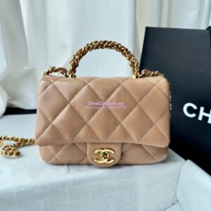 Replica Chanel Mini Flap Bag With Top Handle AS5032 Beige