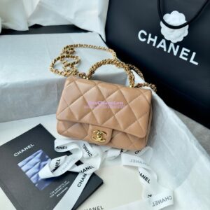 Replica Chanel Mini Flap Bag With Top Handle AS5032 Beige 2