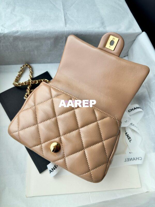 Replica Chanel Mini Flap Bag With Top Handle AS5032 Beige 5