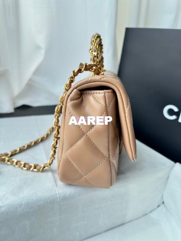 Replica Chanel Mini Flap Bag With Top Handle AS5032 Beige 7