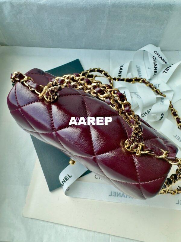 Replica Chanel Mini Flap Bag With Top Handle AS5032 Burgundy 7