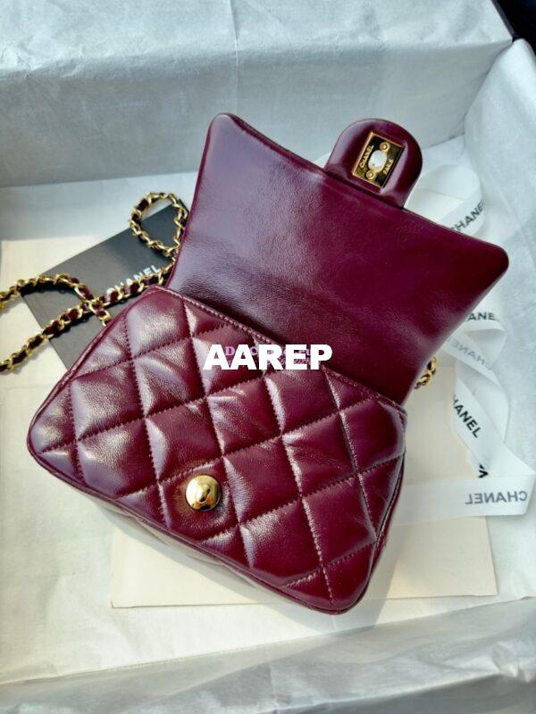 Replica Chanel Mini Flap Bag With Top Handle AS5032 Burgundy 8
