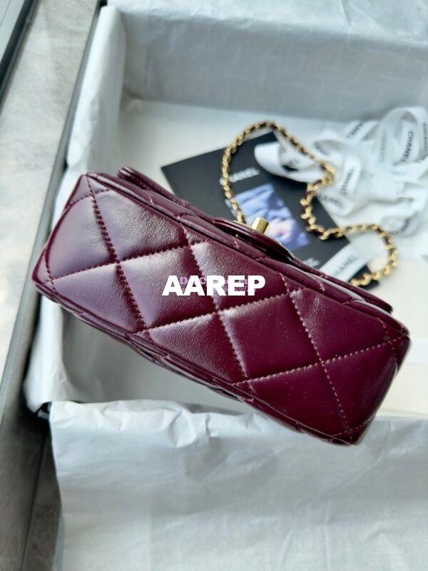Replica Chanel Mini Flap Bag With Top Handle AS5032 Burgundy 10