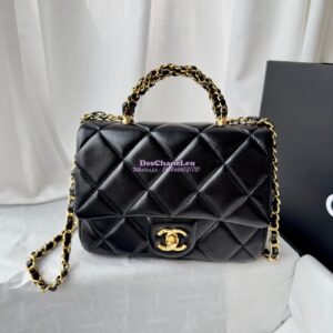 Replica Chanel Mini Flap Bag With Top Handle AS5032 Black 2