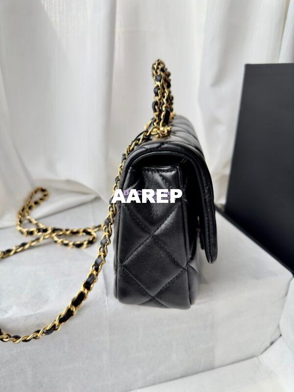 Replica Chanel Mini Flap Bag With Top Handle AS5032 Black 6