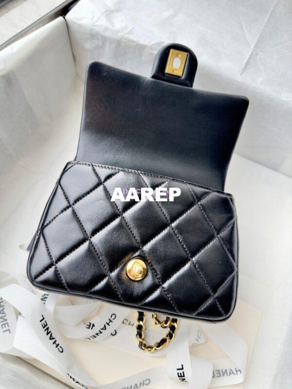 Replica Chanel Mini Flap Bag With Top Handle AS5032 Black 8