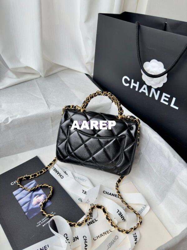 Replica Chanel Mini Flap Bag With Top Handle AS5032 Black 10
