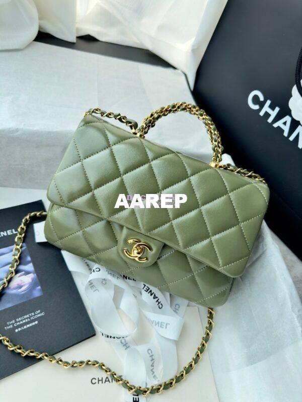 Replica Chanel Mini Flap Bag With Top Handle AS5043 Matcha 2