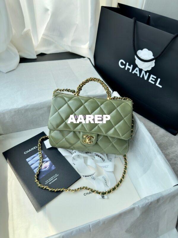 Replica Chanel Mini Flap Bag With Top Handle AS5043 Matcha 3