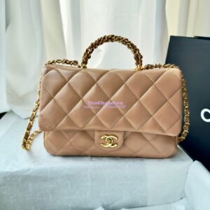 Replica Chanel Mini Flap Bag With Top Handle AS5043 Beige