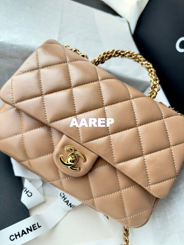 Replica Chanel Mini Flap Bag With Top Handle AS5043 Beige 6