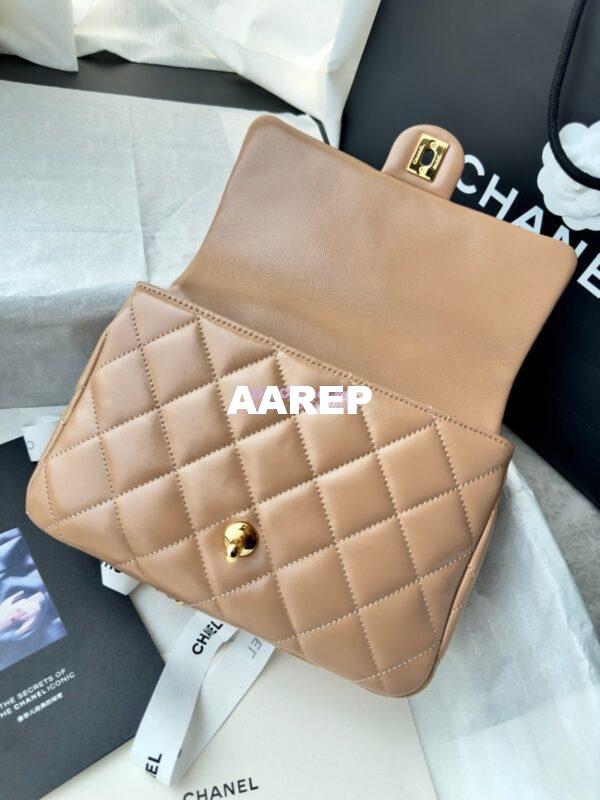 Replica Chanel Mini Flap Bag With Top Handle AS5043 Beige 10