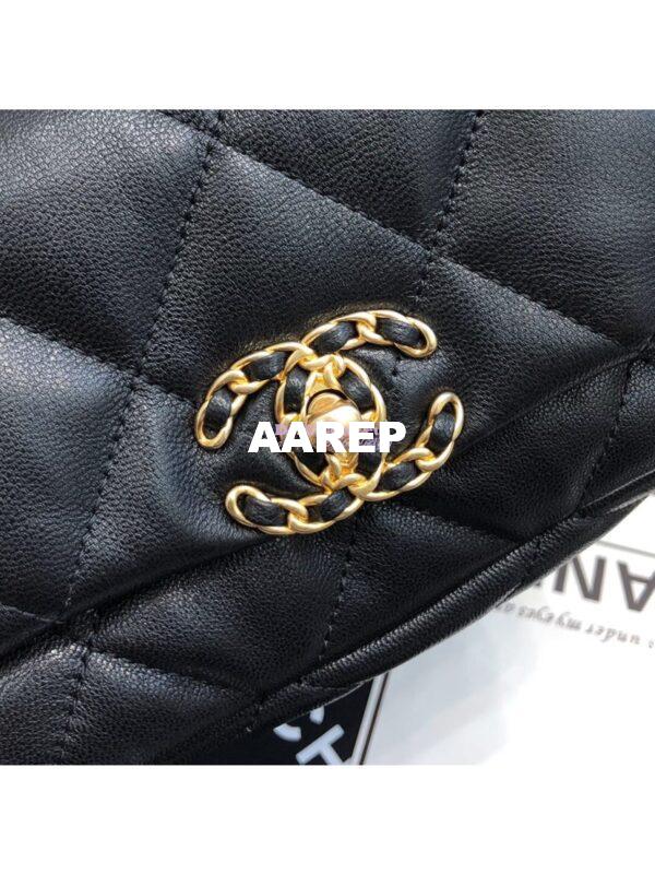 Replica Chanel 19 Waist Bag Lambskin Black AS1163 3