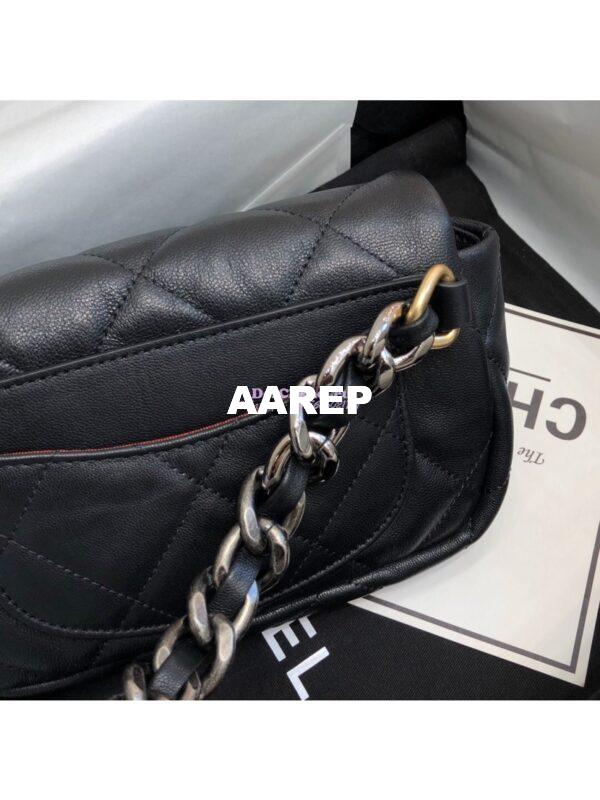 Replica Chanel 19 Waist Bag Lambskin Black AS1163 4
