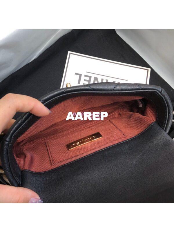 Replica Chanel 19 Waist Bag Lambskin Black AS1163 8
