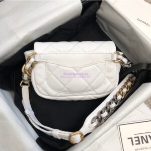 Replica Chanel 19 Waist Bag Lambskin White AS1163 2