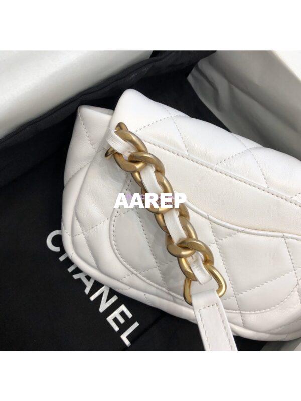Replica Chanel 19 Waist Bag Lambskin White AS1163 3