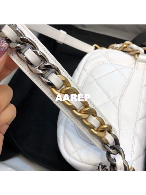 Replica Chanel 19 Waist Bag Lambskin White AS1163 4