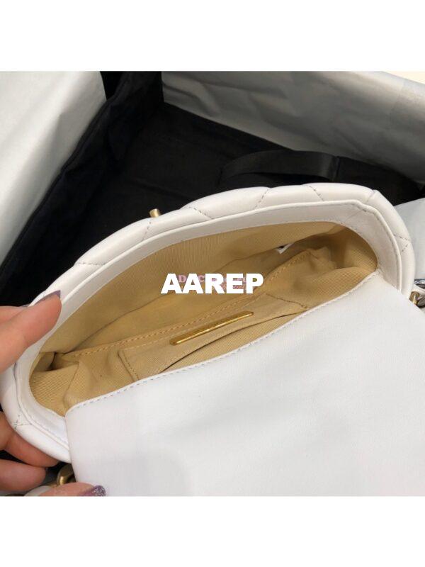 Replica Chanel 19 Waist Bag Lambskin White AS1163 7