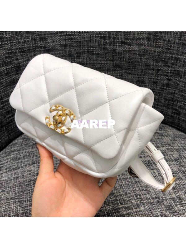Replica Chanel 19 Waist Bag Lambskin White AS1163 12