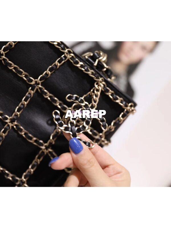 Replica Chanel Lambskin Shopping Bag AS1383 Black 3
