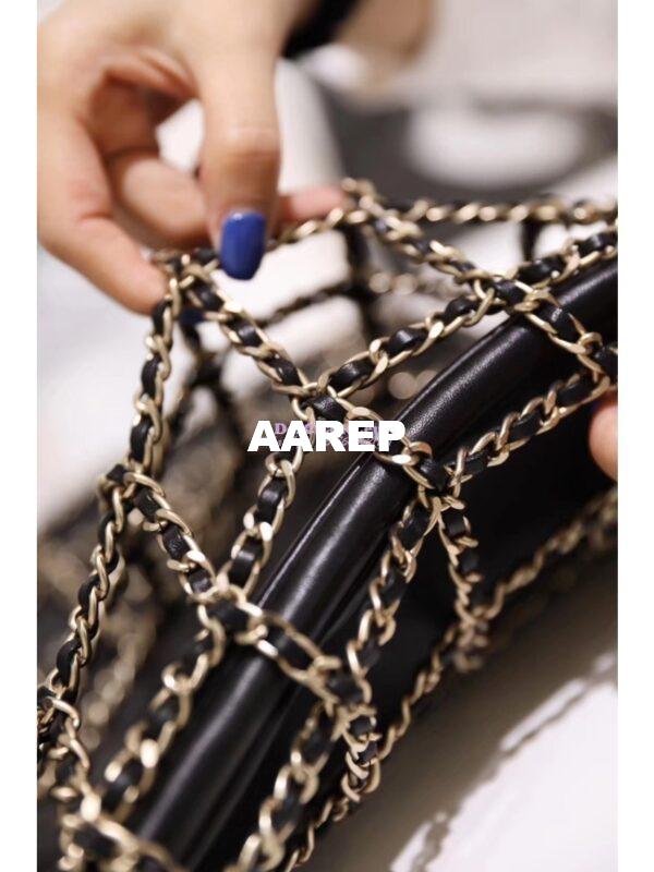 Replica Chanel Lambskin Shopping Bag AS1383 Black 6