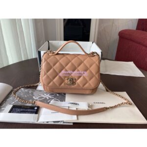 Replica Chanel Business Affinity Small Flap Bag with Top Handle A93749 Beige