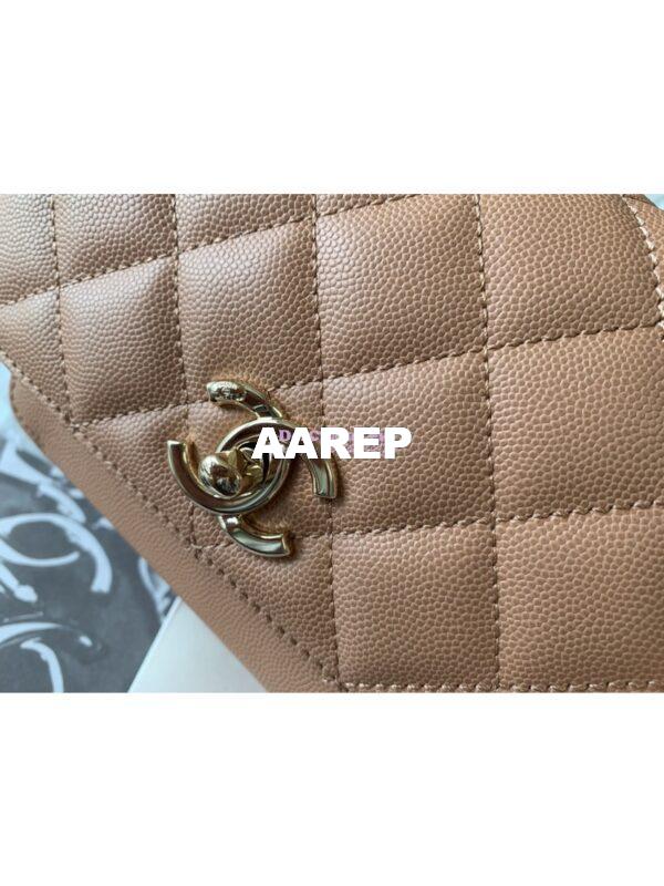 Replica Chanel Business Affinity Small Flap Bag with Top Handle A93749 Beige 5