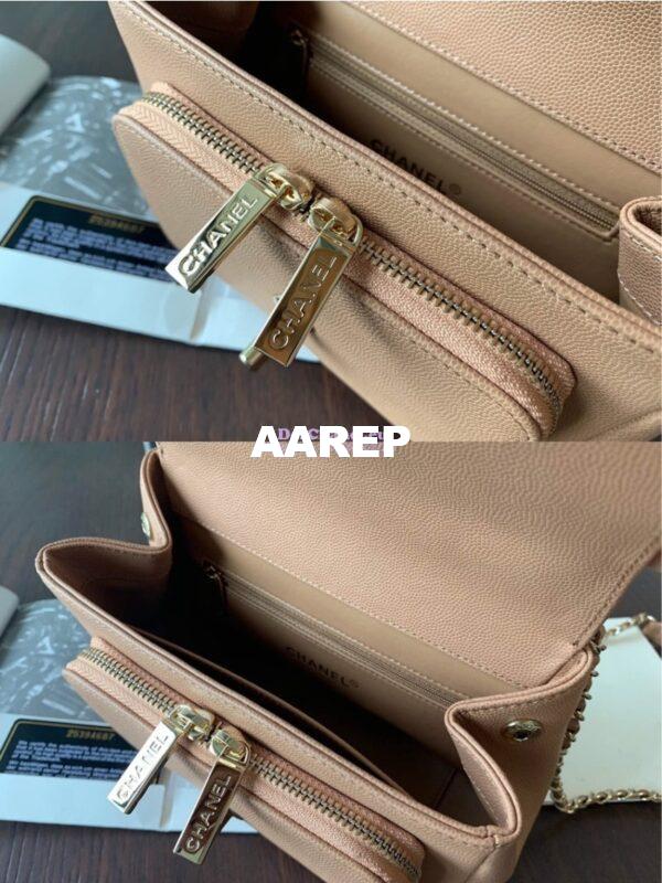 Replica Chanel Business Affinity Small Flap Bag with Top Handle A93749 Beige 10