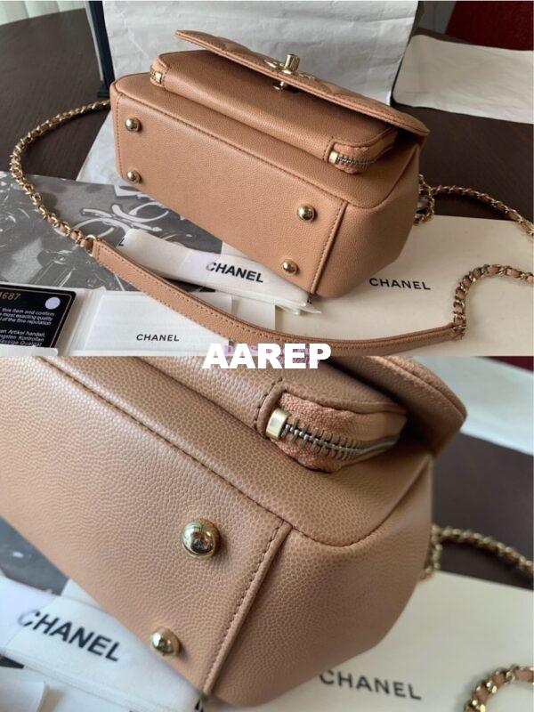 Replica Chanel Business Affinity Small Flap Bag with Top Handle A93749 Beige 11