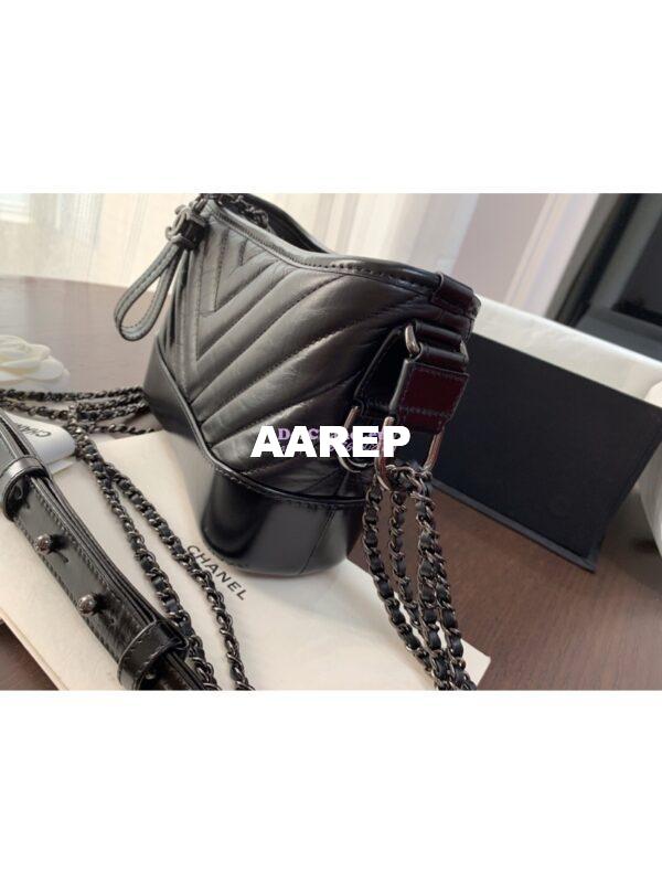 Replica Chanel Gabrielle Bag in Chevron So Black 4