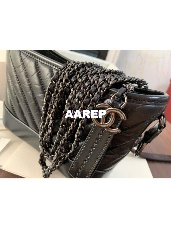 Replica Chanel Gabrielle Bag in Chevron So Black 6
