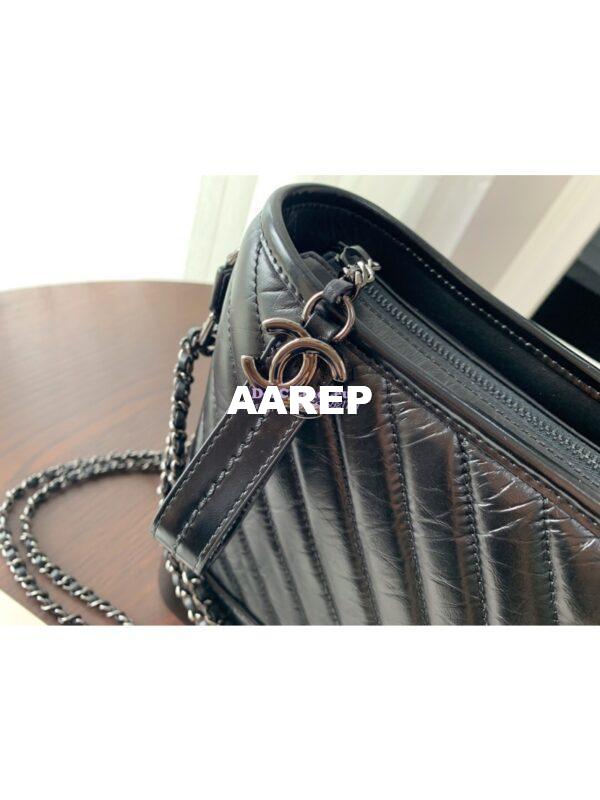 Replica Chanel Gabrielle Bag in Chevron So Black 11